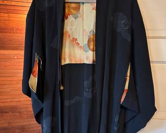 Black with Orange Pattern Haori