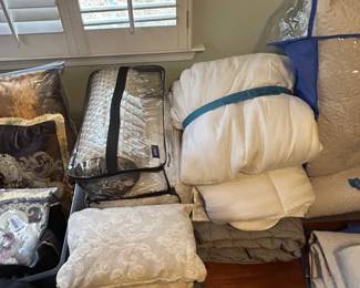 Huge selection of mattress pads, pillows, throw pillows, soft fuzzy warm throws, comforter set