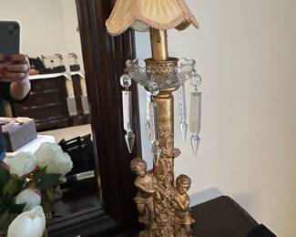 a set of two decorative crystal lamps