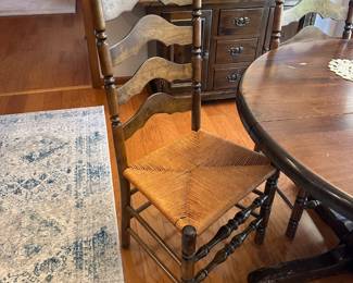 set of 6 vintage ladder back chairs