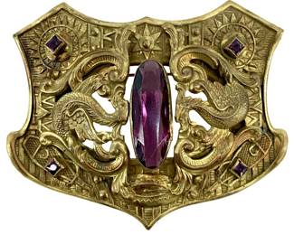 Antique Art Deco Dragons Brooch
