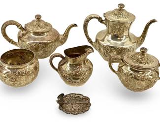 8pc Vintage Sterling Silver Tea Set 1,394g
