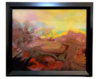 Domingo Vibrant Acrylic Pour on Panel
