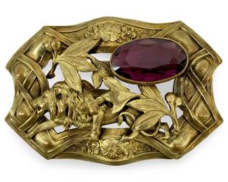 Antique Art Nouveau Lion Brooch
