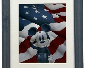 Vintage “Mickey Salutes America" Print
