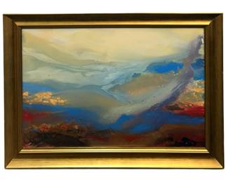 Signed Domingo Acrylic Pour on Panel
