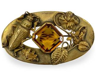 Antique Art Nouveau Beetle Brooch
