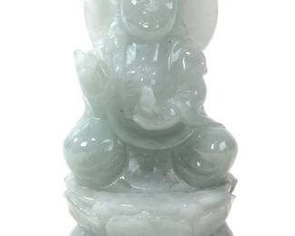 Charming Carved China Jade Buddha Figurine
