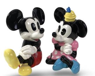 (2pc) Vintage Mickey & Minnie Mouse Japan Figures
