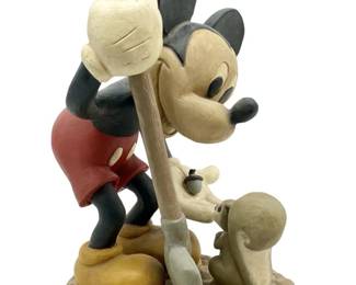 Disney Plaster Cast Mickey Feeding Squirrel
