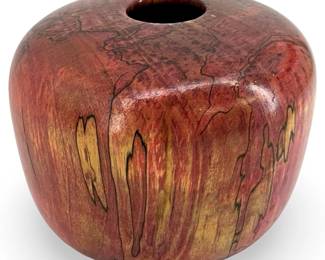 Signed Frank Word Hand Turned Hard Maple Vase
