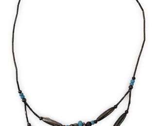 Charming Native Silver Liquid Turquoise Necklace
