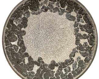 Signed PF Raku Studio Pottery Plate

