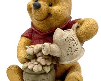 Vintage Pooh with Watering Can Garden Statue
