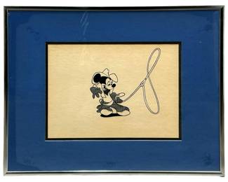 Vintage Western Mickey Mouse Animation Cel

