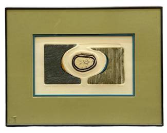 Signed Leslie Toms "Double Earth" Intaglio

