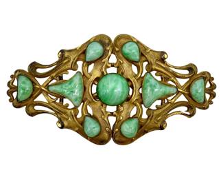 Art Nouveau Peking Glass Belt Buckle
