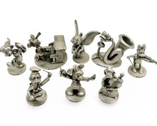 8pc Disney Schmid Fine Pewter Band Concert Figures
