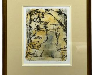 1/1 Signed “Waiting II" Abstract Etching
