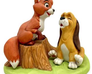 Disney Porcelain Fox and the Hound Sculpture
