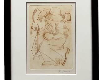 Signed Francisco Zunigo Modern Art Etching

