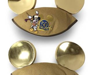 (2) Disneyland 50th Anniversary Mickey Gold Ears

