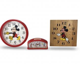 (3) Fantastic Vintage Disney Mickey Mouse Clocks
