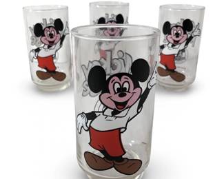 (4) Marvelous Mickey Mouse Club Drinking Glasses
