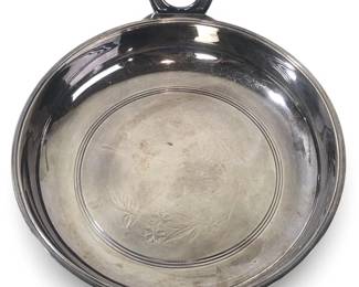 Detailed 1870 Victorian Silver Plate Porringer
