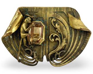 Antique Art Deco Monkey Brooch
