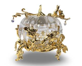 Franklin Mint Cinderella Crystal Glass Pumpkin
