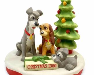 1980 Christmas Disney Lady & the Tramp Sculpture
