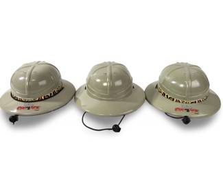 (3) Vintage Disney On Ice Jungle Safari Hard Hats
