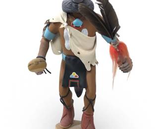 Spectacular Signed Hopi/Tewa Wolf Kachina Doll
