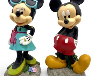 2pc BIG Mickey & Minnie Mouse Garden Sculptures
