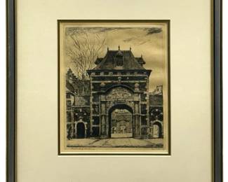 Signed Jan Sirks Architecture Etching
