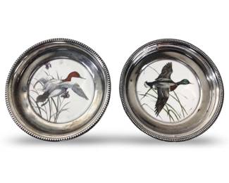 (2) Frank M.Whiting Sterling Silver Bird Plates
