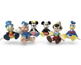 (6pc) Walt Disney Schmid Musical Porcelain Figures
