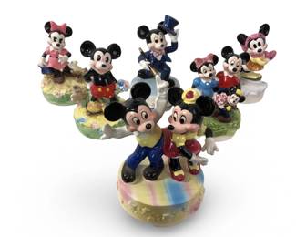 (6) Schmid Walt Disney Characters Musical Boxes
