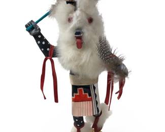 Iconic Native American White Wolf Kachina Doll
