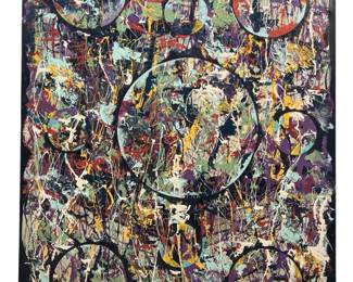 Modern Abstract Splatter Acrylic on Canvas
