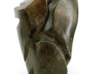 Signed Richard Mteki Abstract Serpentine Sculpture
