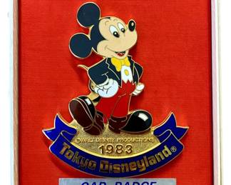 Rare 1983 Tokyo Disneyland Mickey Car Badge
