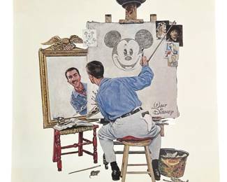 Signed C Boyer “Walt & Mickey Self Portrait" Print
