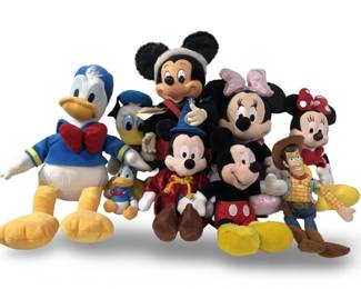 (9pc) Outstanding Disney Mickey/Minnie Plush Toys
