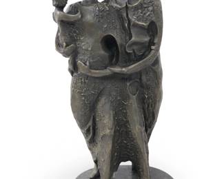 Salvador Dali Abstract Family W/Baby Bronze Statue
