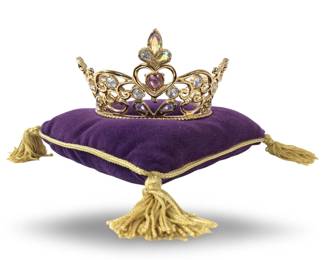 Franklin Mint Cinderella Jeweled Tiara W/Pillow
