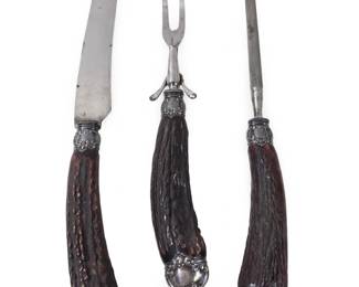 Landers Frary & Clark Sterling Stag Carving Set
