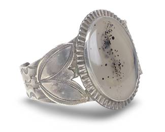 Spectacular Silver Moss Agate Cuff Bracelet
