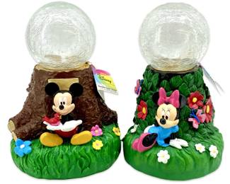 2pc Mickey and Minnie Disney Garden Solar Globes
